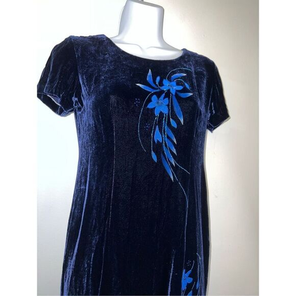 Women’s Whimsy Blue Velvet Maxi Dress XS/S - Picture 3 of 9